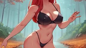 Latex Sexy Lingerie and Big Boobs Hard Nipples! Dance