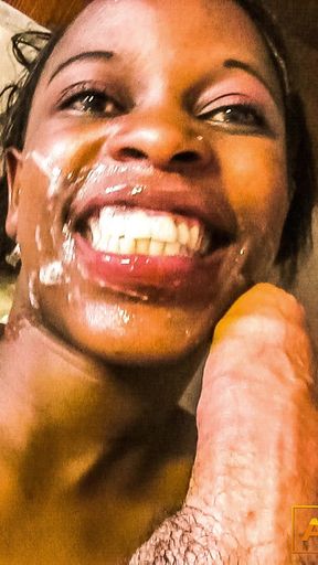 Ebony Amateur Teen Fucks and takes Facial In Casting   Clip 1