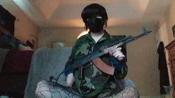 Shy Femboy Field Strips His AK