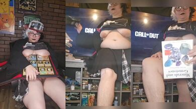 Upskirt Hairy Goth Nerd