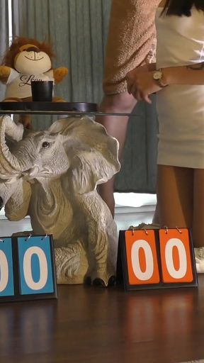 Stunning moment from &quot;Two hot beautiful horny girls try to make a big cock guy cum with a dice challenge double handjob game&quot;