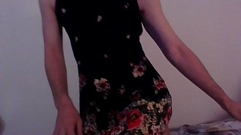 Cute summer dress crossdresser having a good time