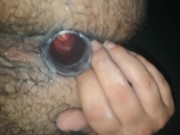 using my Transparent toy for an inside view of my juicy red hole