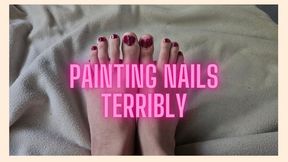 Cutting and Painting my feet nails terribly