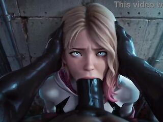 Gwen Stacy Destroyed by BBC - Mouth-Screwed & Cunt Flooded with Cum - AI GENERATED