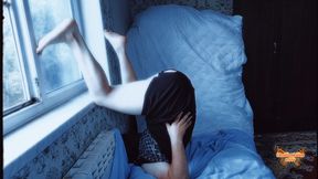 Twilight. Vampire Trans Playing at the Window for Attracting People with Her Beautiful Body Because She Is Very Hungry