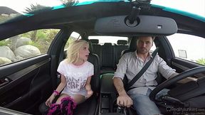 Petite blonde Piper Perri hooks up with one stranger driver