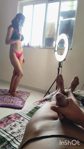 Sexy Bhabhi Shivani Doing Live and Husband Masturbation.