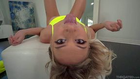 Gorgeous teen Chloe Temple enjoys a rough sloppy face fuck pov
