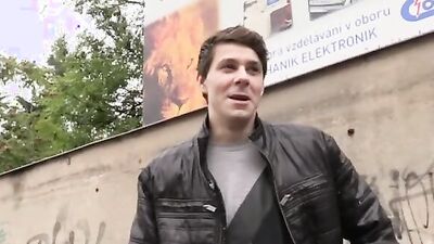 Watch this hot straight dude with dark hair go wild with his GF in CZECH HUNTER 383 - A Bareback POV Adventure!