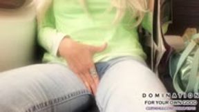 MILF Greta soaks her jeans on the Tram - WMV