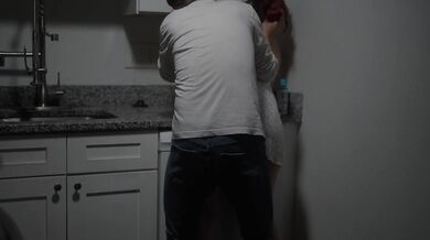 I suck goliath in the kitchen her pussy wrecked big dick