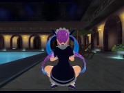 3D HENTAI trailer Minato Aqua rides a big dildo and does AHEGAO