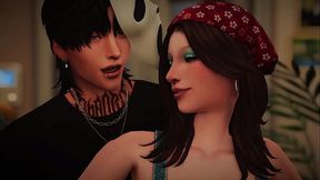 slut at a halloween party takes two dicks