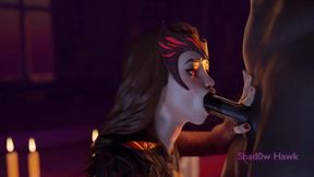 Scarlet Witch does Blowjob & gets Facial