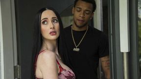 Busty brunette Violet Voss is enjoying interracial penetration so much