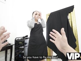 VIP4K. Barbershop Screw. Hawt sex with Sofia Lee & Steve Q