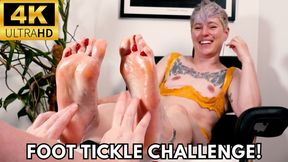 Foot Tickle Challenge! Tomboy feet tickled in predicament game - Jaq Quicksilver and Jude Ecole - WAM, feet, toes, oiled, tickling - 4k mp4