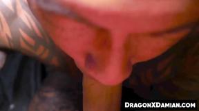 ”I throatfuck hunk Damian Dragon before proceeding to drill his hole”