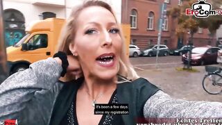 German Milf with gigantic boobies pick up a teen for lesbian sex