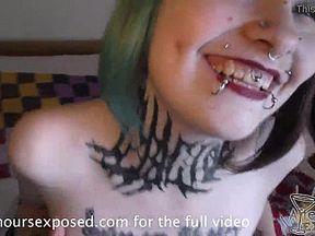 andy teen super cute goth spinner huge dildo and blowjob