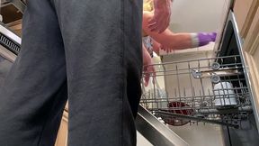 stepmom is horny and stuck in the dishwasher