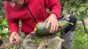 Ich ficke meine riesige Halloween-Zucchini und komme darauf