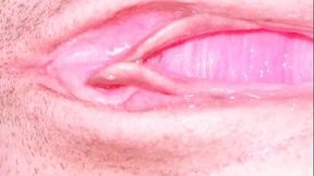 CLOSE UP: Solo Asian girl rubs her slick hole and gets creampied