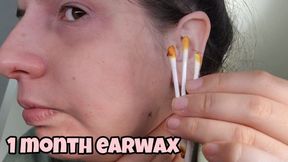 One Month Ear Wax Build-Up: Massive Q-Tip Extraction Close-Up