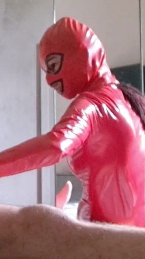 MILF in Latex Catsuit Gives Blowjob and Swallows Cum