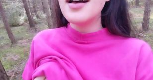 Outdoors risky JOI in the woods, your fantasy (GERMAN)