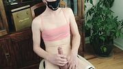Pink haired femboy foxboi jerkin with vibrating plug O.o