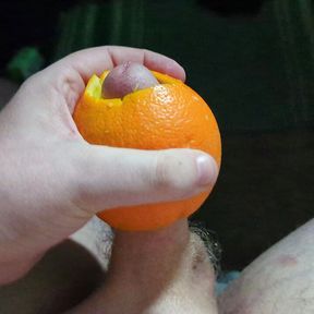 Making orange juice with my cock