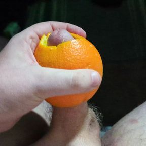 Making orange juice with my cock