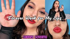 Forever Weak for My Lips - Seductress Sydney Screams Applies Red Lipstick Before Covering You with Her Lipstick Kiss Marks