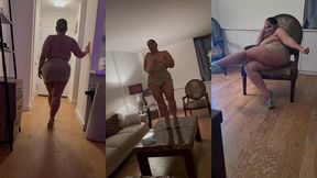 puerto rican boricua woman performing an erotic burlesque gogo dance in a tight short mini skirt and high heels stillettos femdom mistress goddess dirty talk audio