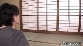 Stunning brunette Rina Misuzu straddles hard in doggystyle with nice ass