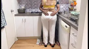 Dirty Desi Slapper Gets Face-Fucked in Kitchen Orgy - Kissing & Screaming