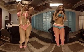 Four Babes Race to Get Off