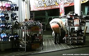 Hot japanese crossdresser walking