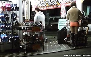 Hot japanese crossdresser walking
