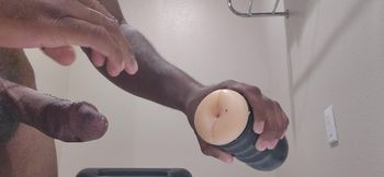 Fucking my sex toy, thinking about cumming in someone&#039;s ass