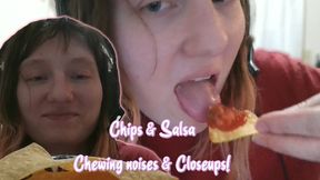 Eating Some Tasty Chips & Salsa | Loud Chewing | ASMR | Full Face and Closeups