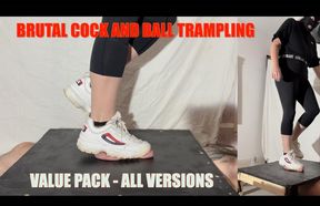 Cruel Raver Girl's Filthy Disruptors Tear Cock and Balls Apart - **** CBT trampling shoejob with rough, chunky FILA sneakers **VALUE PACK**