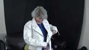 Biker Chick Bad Girl Jynx Smokes in White Leather Compilation [Discounted]