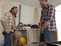 Two carpenter fuck my ass in a tiny hole