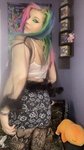 18:43:- Shaved Smooth, Skirt Lifted, Balls In 😩