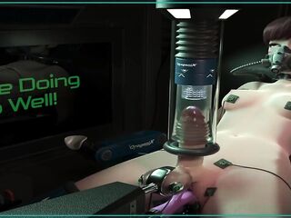 Shemale hentai DVA and Tracer are milked for their cum by machine.