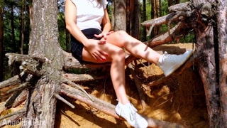 HORNY GETS CAUGHT MASTURBATING IN PUBLIC FOREST! FLASHES PUSSY IN PUBLIC! - ANGELINAPUX 4K