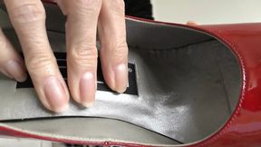 Caught Watching Porn in the Office! Your Boss in Red Heels Turns You Into a Nylon Slave!